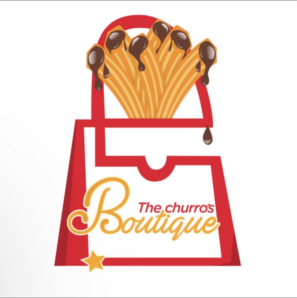 The Churro's Boutique logo — fresh churros in a boutique bag