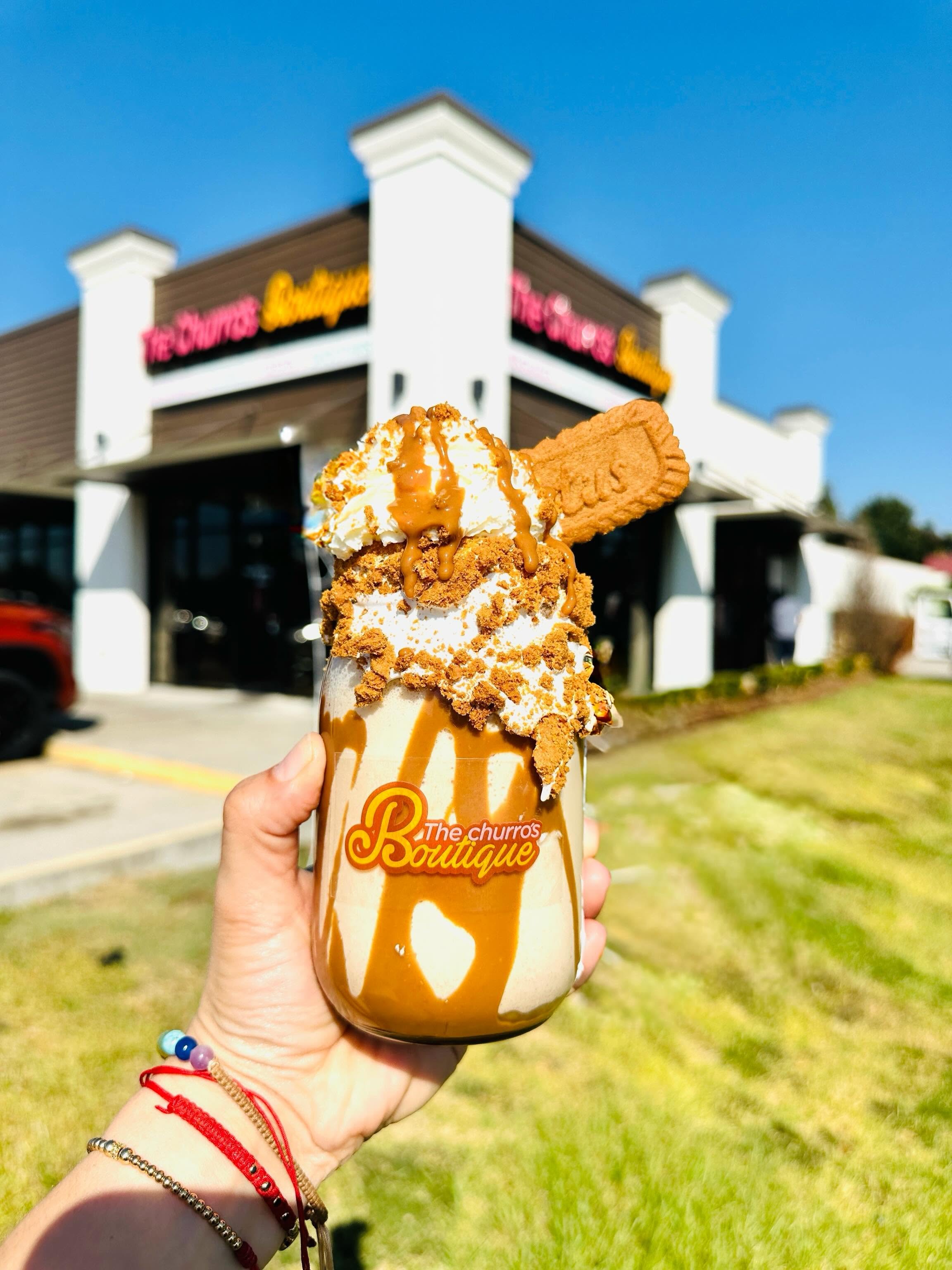 Loaded Biscoff shake with whipped cream